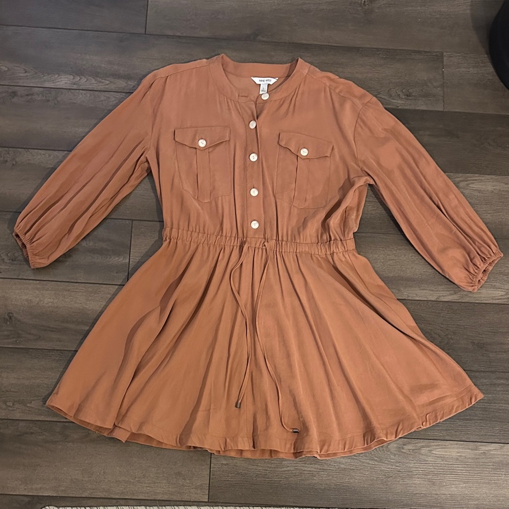 Nine West Rust Button-Front Dress